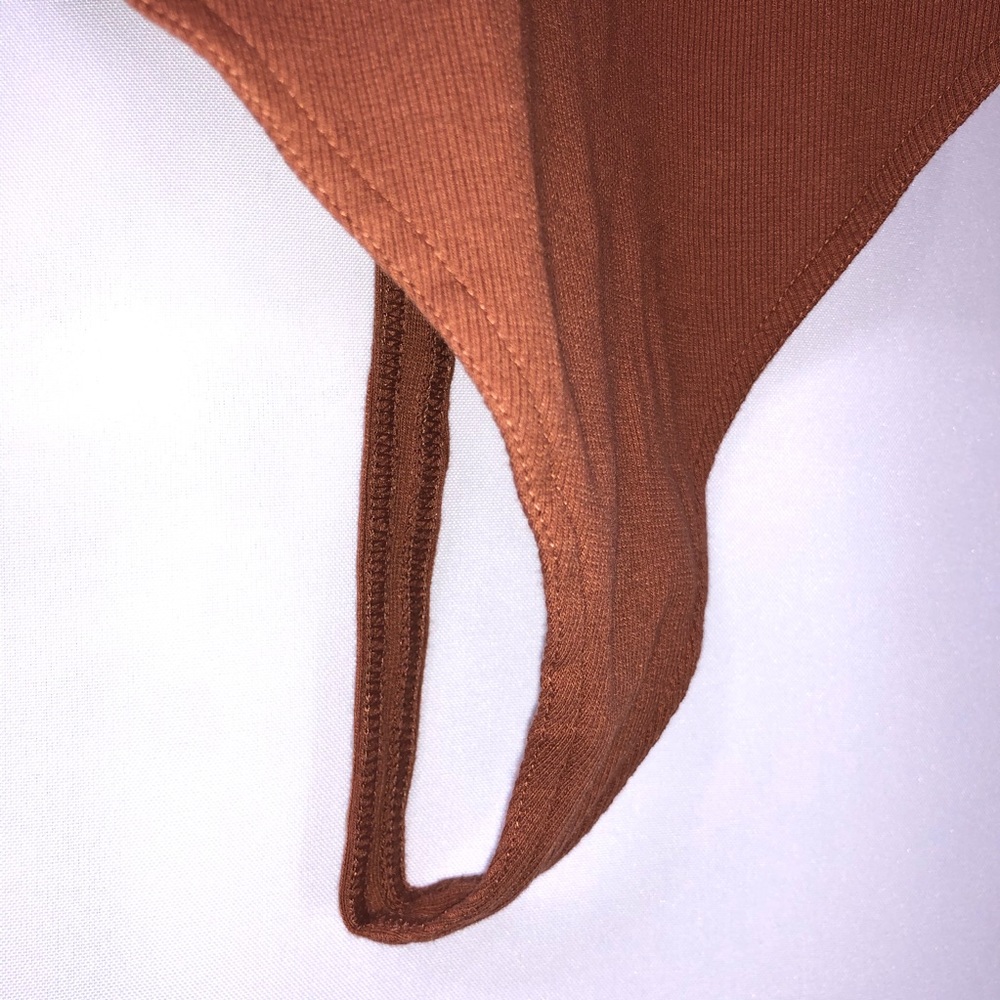 X SOLD X BP Rust Sequoia Ribbed Thong Bodysuit - Picture 6 of 7